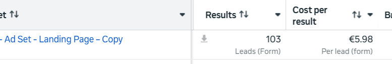 Energy Saving Construction Meta Ads results screenshot